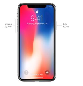 iPhone x accensione tasto laterale e tasto volume